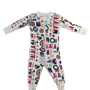 Hanna Andersson Holiday Christmas Zip Up One-Piece Pajamas Unisex 6-12 months